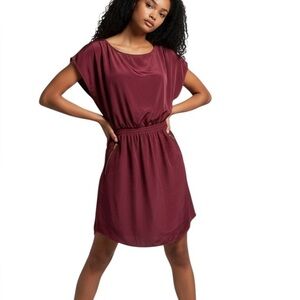 Red Utility Mini Dress Large Pockets Wedding Guest Minimalist One Clothing